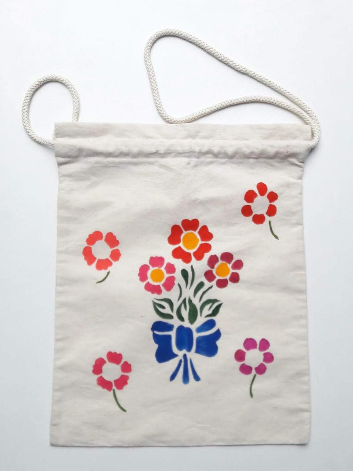 BOLSA EN TELA RAMILLETE DE FLORES