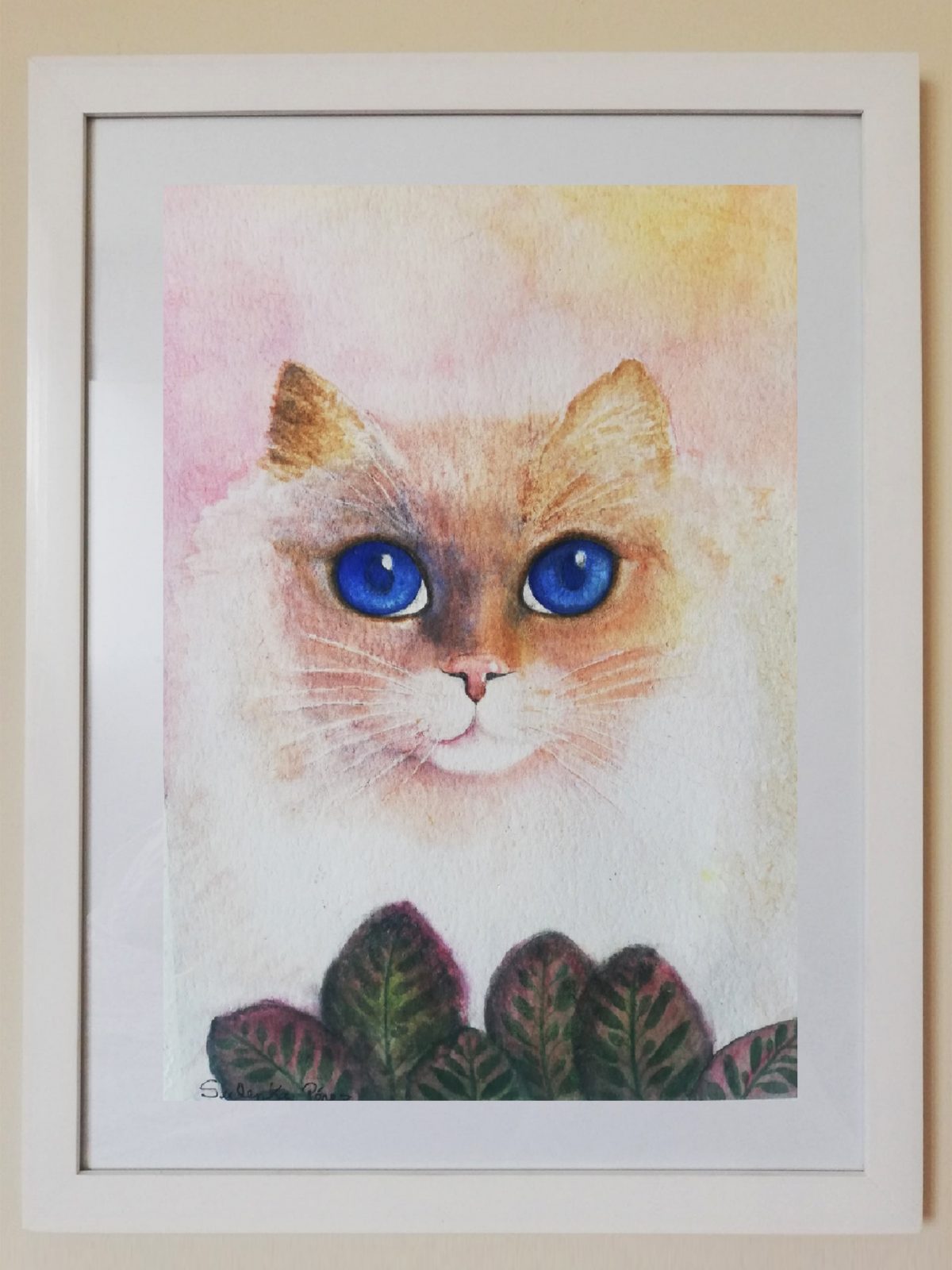 PINTURA  ACUARELA gato lucca